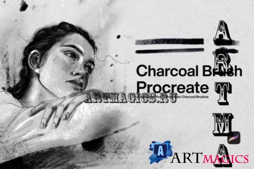 10 Charcoal Brushes Procreate - 12776463