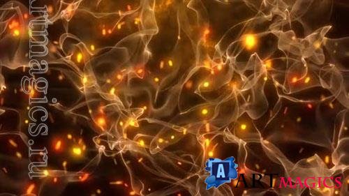 Abstract orange fiery transparent smoke with waves and sparks background video 4k Motion Graphics