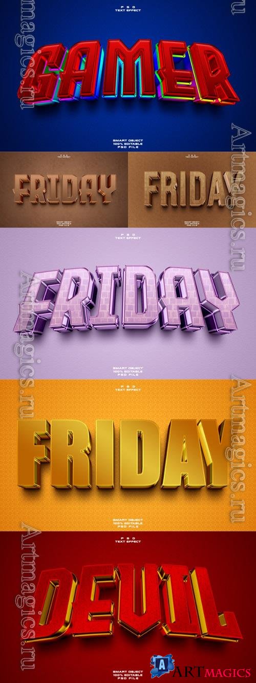 Psd style text effect editable beautiful collection vol 207