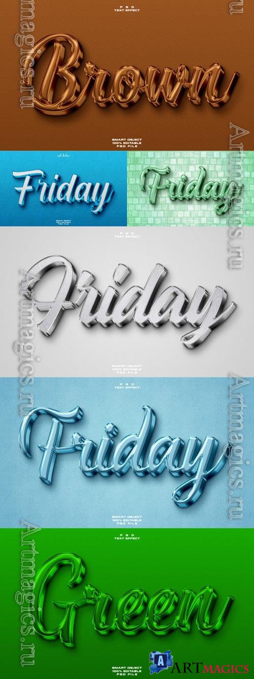 Psd style text effect editable beautiful collection vol 206