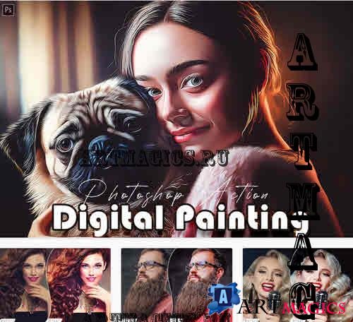 Digital Painting Photoshop Action - B53GTTN