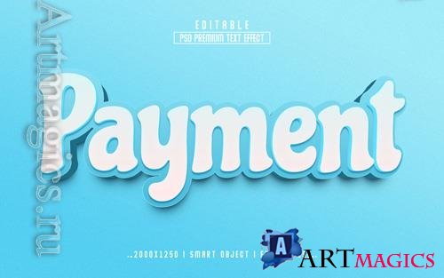 PSD payment 3d editable text effect style template
