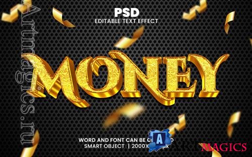 PSD money luxury 3d editable photoshop text effect style with modern background