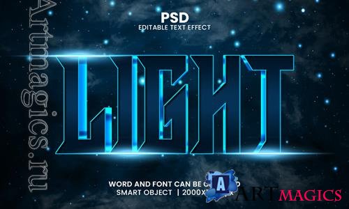 PSD light 3d editable photoshop text effect style with modern background