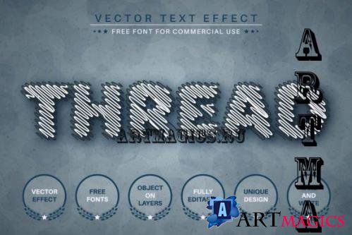 Thread Editable Text Effect, Font Style - 12783882