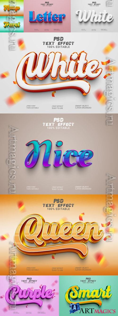Psd style text effect editable design template set vol 220