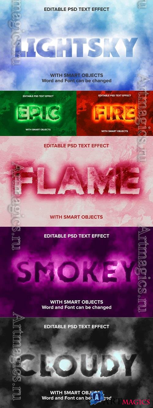 Psd Editable smoke text effect design template