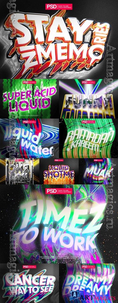 Psd Melting colorful editable text effect