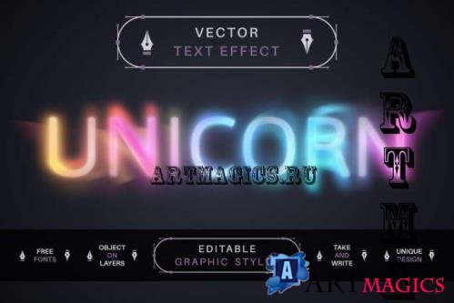 Blur Unicorn Editable Text Effect, Font Style - 2461550