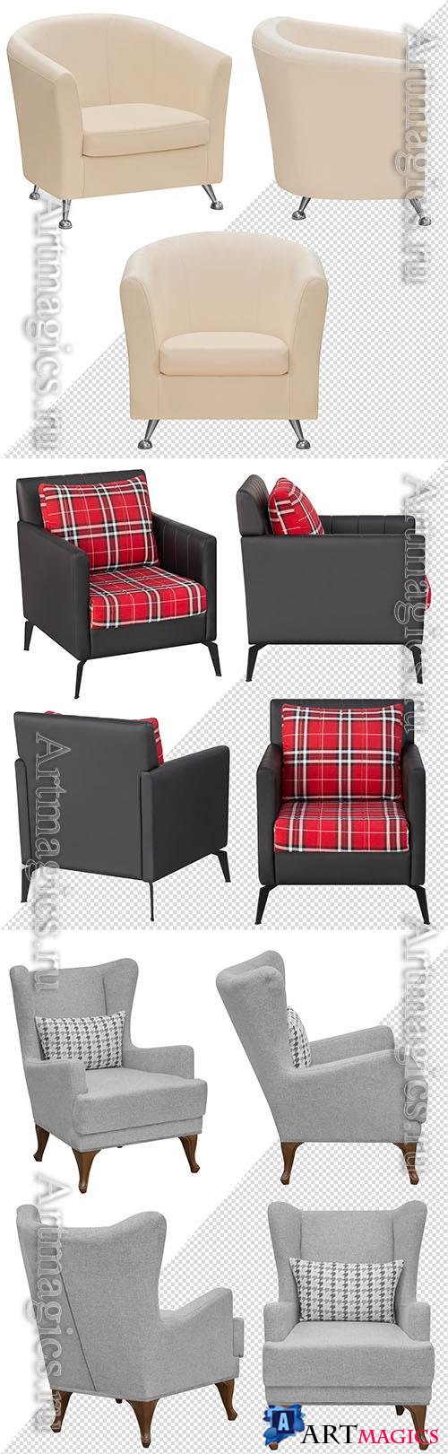 Upholstered armchair for the office or at home design template psd