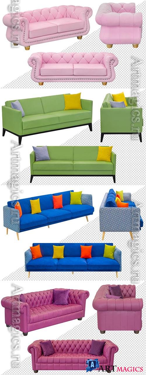 Sofa and different angles interior element design template psd