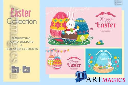 Happy Easter Greeting Card Collection Beautiful Design