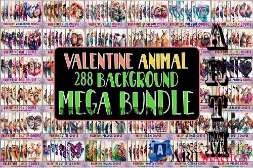 Valentine Animal Background Mega Bundle - 36 Premium Graphic