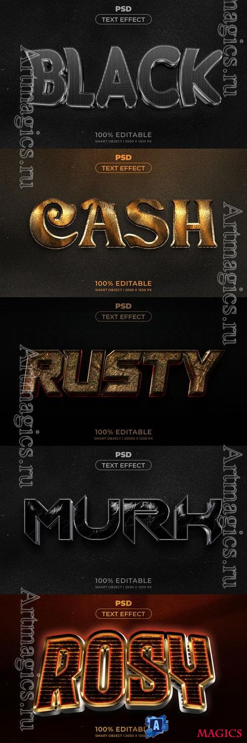 Psd style text effect editable design
 collection vol 266