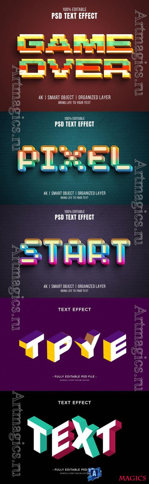 Psd style text effect editable design
 collection vol 264