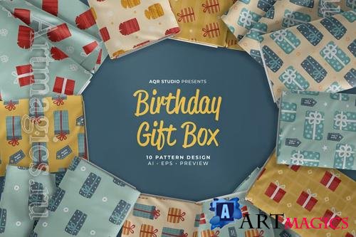 Birthday Gift Box - Seamless Pattern Design