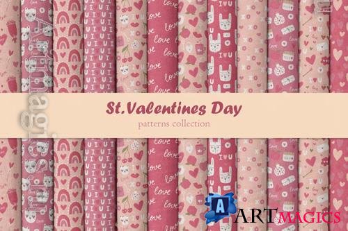 St Valentines Day Patterns Design Set