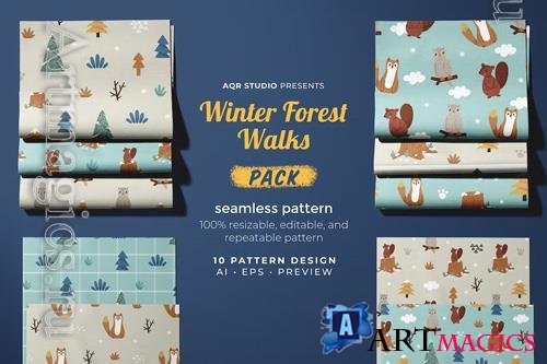 Winter Forest Walks - Seamless Pattern Design
 Collection