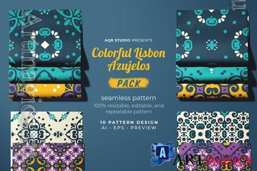 Colorful Lisbon Azujelos - Seamless Pattern Design
 Collection