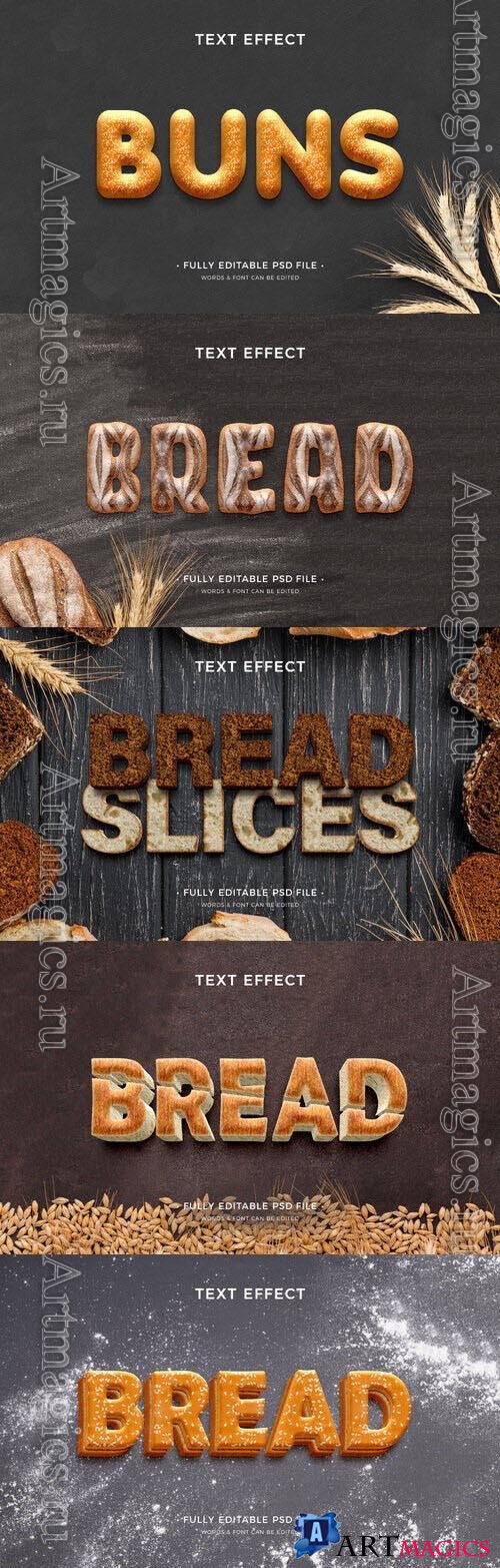 PSD bakery text effect template set 