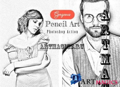 Gorgeous Pencil Art Photoshop Action - 13402602