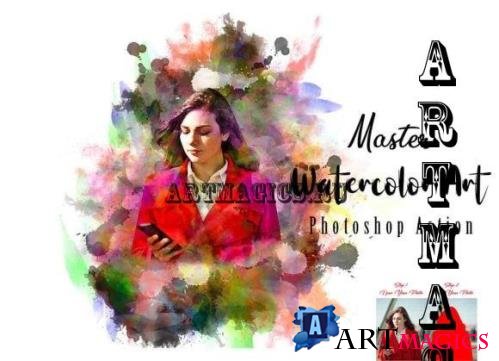 Master Watercolor Art PS Action - 13415397