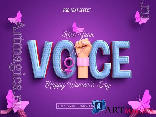 Voice, womens day psd text effect design