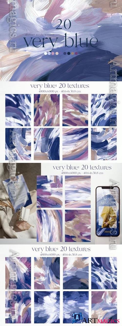 Violet blue abstract acrylic design textures bright