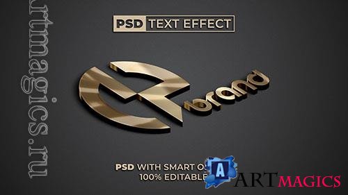 Logo gold text effect mockup psd 