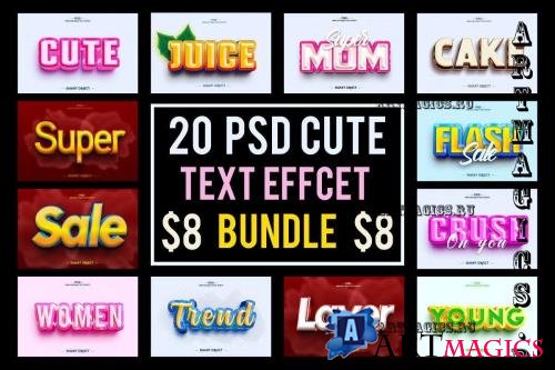 Text Effect PSD Cute Bundle