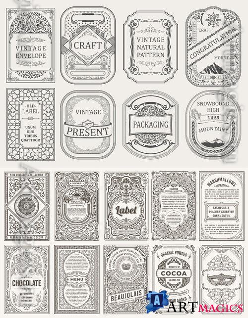 Set vintage vector labels