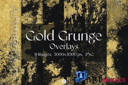 Gold Grunge Overlays Texture Backgrounds
