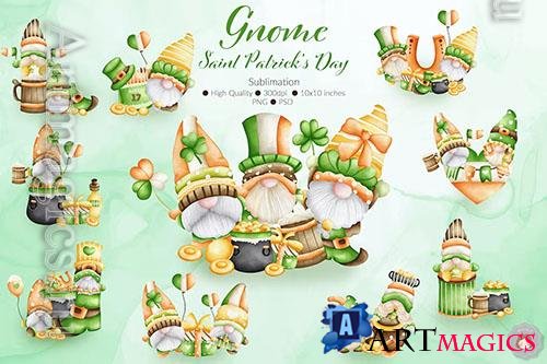 Watercolor Gnome Saint Patrick Collection 