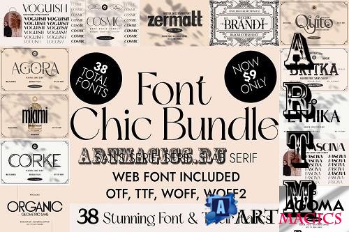 Chic, Luxury, and Elegant Font Bundle - 20 Premium Fonts