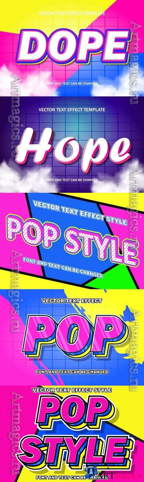 Vector 3d text editable, text effect font design
 set vol 82