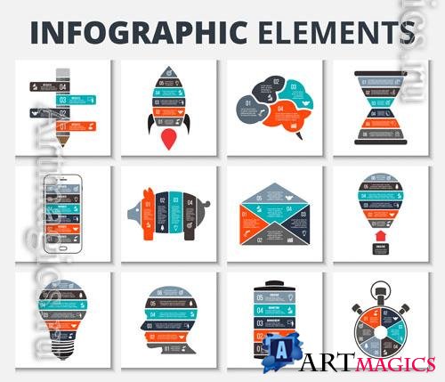 Vector vector elements for business education startup infographic