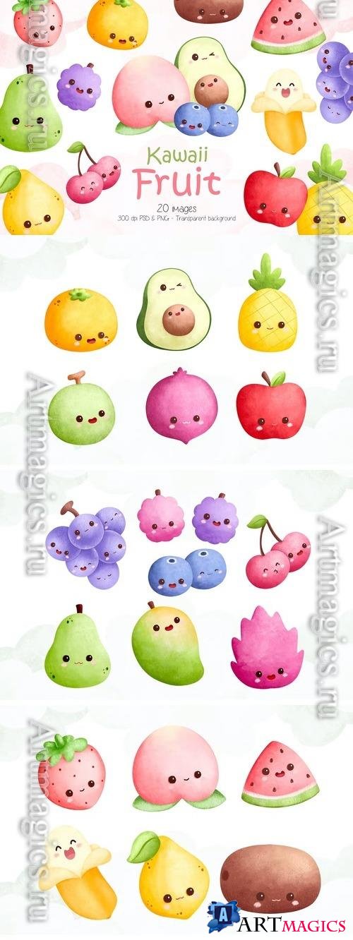 Fruit Character Clipart Design 
