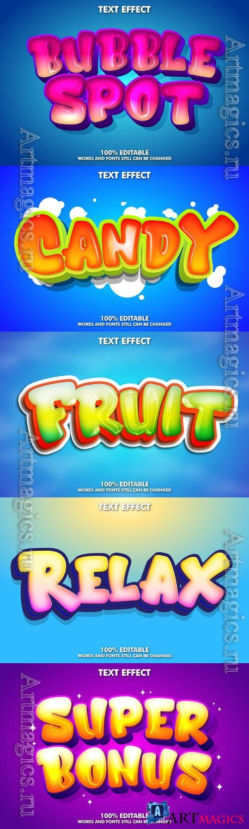 Vector 3d text editable, text effect font design
 vol 96 