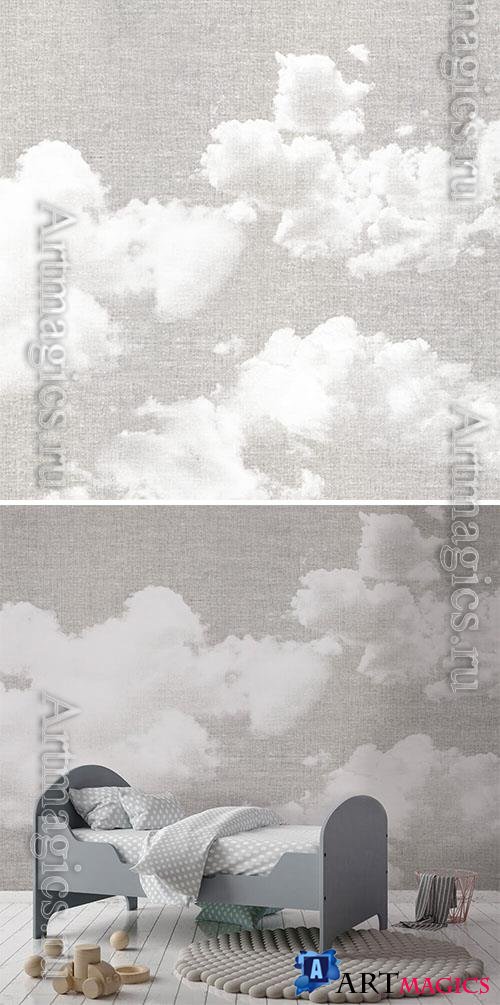 White clouds - Wallpaper for interior design