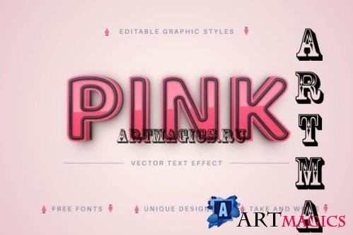 Pink Line - Editable Text Effect - 13433616