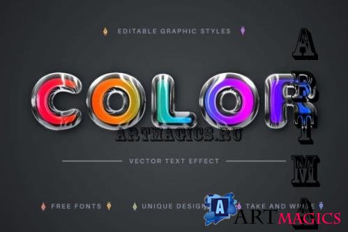 Colorful Glass Editable Text Effect - 13438784