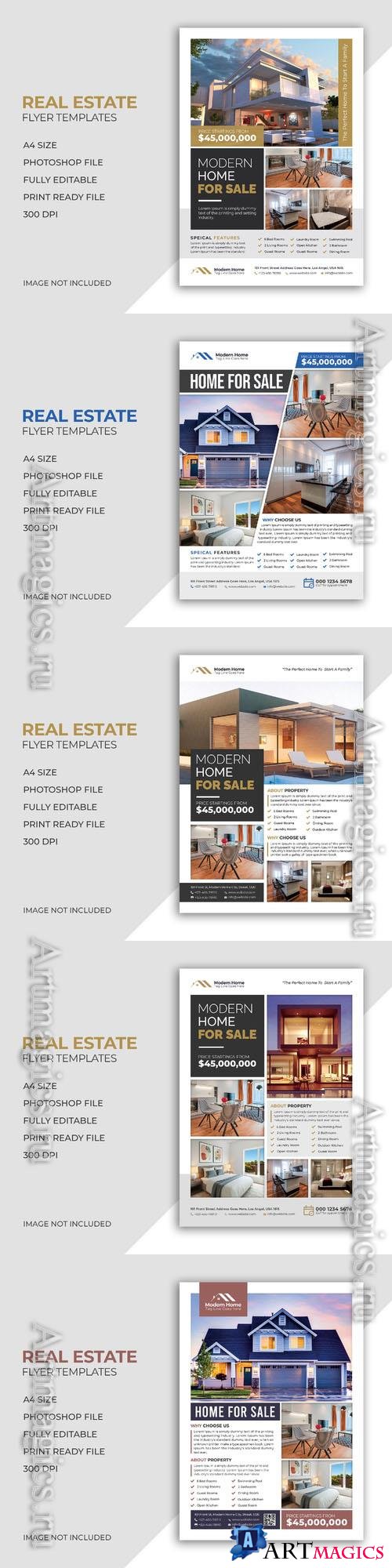 Real estate psd flyer design template