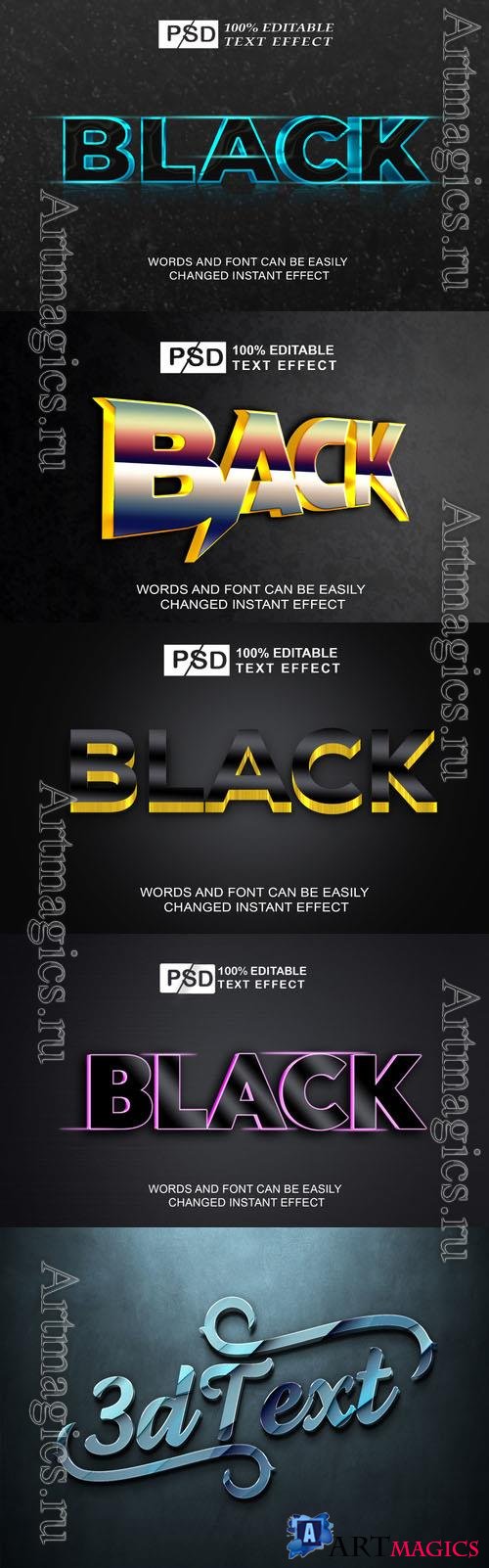 Psd style text effect editable collection vol 336