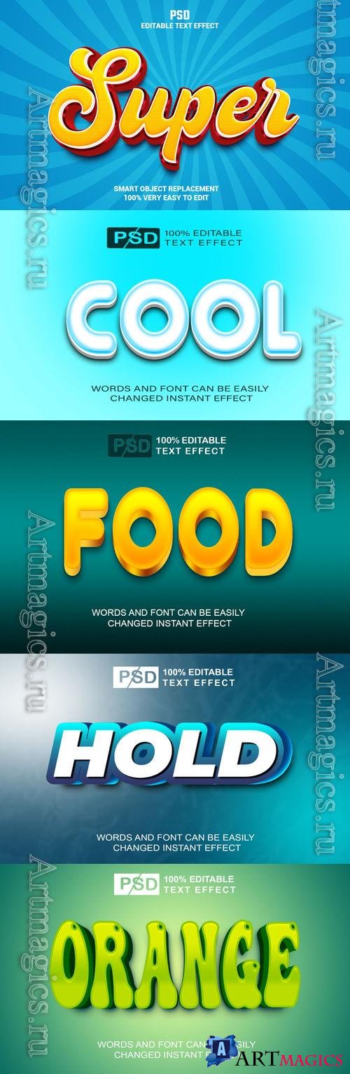Psd style text effect editable collection vol 337