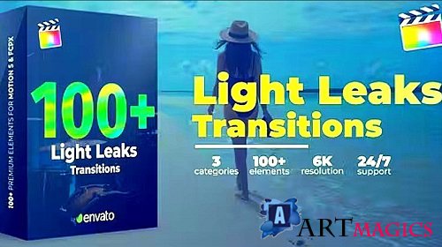 Videohive - Light Leaks Transitions 44067251 - Project For Final Cut & Apple Motion
