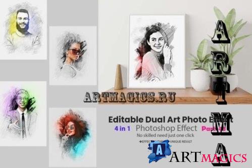 Editable Dual Art Photo Effect - 12699109