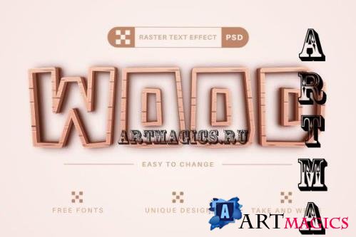 Wooden Stroke - Editable Text Effect - 13453825
