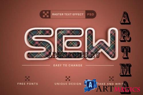 Sew Editable Text Effect, Font Style - 13457720