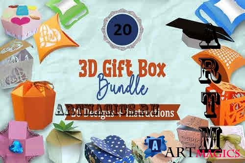 3D Gift Box Bundle - 20 Premium Graphics