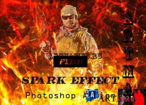 Fire Spark Effect Photoshop Action - 13460070